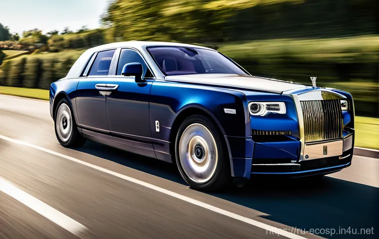 롤스로이스 팬텀의 최신 안전 기술 - Here are three image generation prompts in English, designed to capture the Rolls-Royce Phantom's ad...